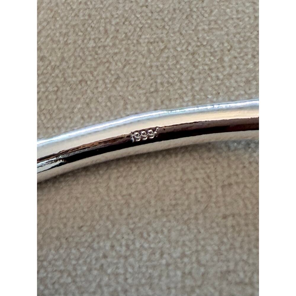 Adjustable Silver-Tone Four Clover Bracelet, STAMPED 999 silver color Bangle - Picture 5 of 5